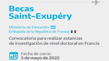 El Ministerio de Educación abrió la convocatoria de Becas Saint-Exupéry