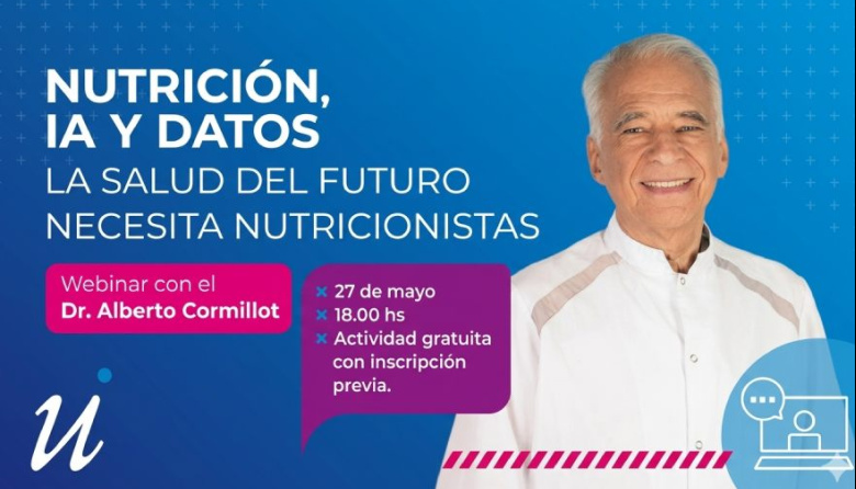Alberto Cormillot encabezará un webinar sobre nutrición e inteligencia artificial