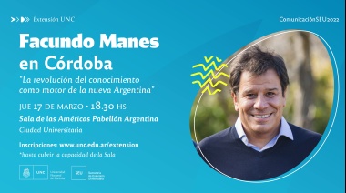 Facundo Manes brindará una charla gratuita en la UNC