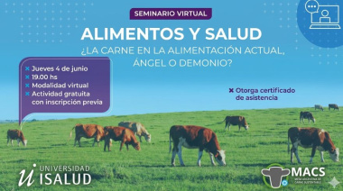 ISALUD realizará un seminario virtual sobre el rol de la carne en la alimentación actual
