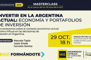 La UCC realizará en Río Cuarto una masterclass sobre economía y portafolios de inversión en Argentina
